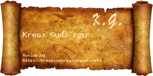Kresz György névjegykártya