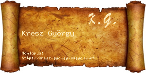 Kresz György névjegykártya