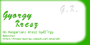 gyorgy kresz business card